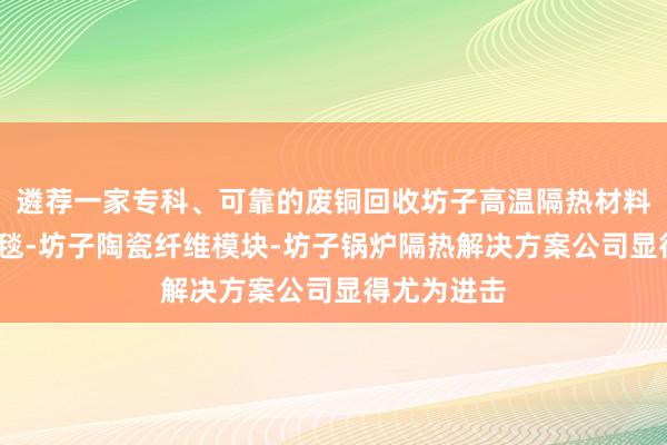 遴荐一家专科、可靠的废铜回收坊子高温隔热材料-陶瓷纤维毯-坊子陶瓷纤维模块-坊子锅炉隔热解决方案公司显得尤为进击